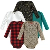 Hudson Baby Soft Cotton Long-sleeve Bodysuits In Multi