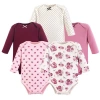 Hudson Baby Soft Cotton Long-sleeve Bodysuits In Multi