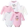 Hudson Baby Soft Cotton Long-sleeve Bodysuits In Multi