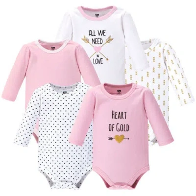 Hudson Baby Soft Cotton Long-sleeve Bodysuits In Multi