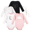 Hudson Baby Soft Cotton Long-sleeve Bodysuits In Multi