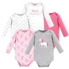 Hudson Baby Soft Cotton Long-sleeve Bodysuits In Multi