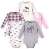 Hudson Baby Soft Cotton Long-sleeve Bodysuits In Multi