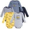 Hudson Baby Soft Cotton Long-sleeve Infant Bodysuit Bundle In Multi