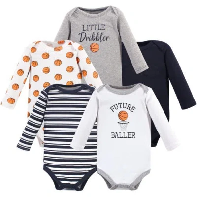 Hudson Baby Soft Cotton Long-sleeve Infant Bodysuit Bundle In Multi