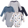 Hudson Baby Soft Cotton Long-sleeve Infant Bodysuit Bundle In Multi