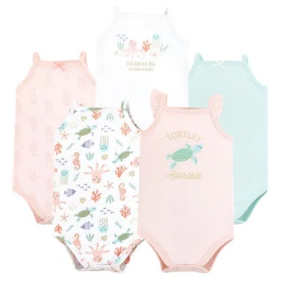 Hudson Baby Soft Cotton Sleeveless Bodysuit In Pink