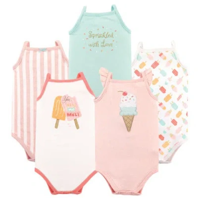 Hudson Baby Soft Cotton Sleeveless Bodysuit In Pink