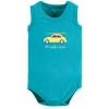 Hudson Baby Soft Cotton Sleeveless Bodysuits In Blue