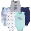 Hudson Baby Soft Cotton Sleeveless Bodysuits In Multi