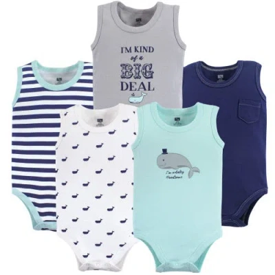 Hudson Baby Soft Cotton Sleeveless Bodysuits In Multi