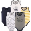 Hudson Baby Soft Cotton Sleeveless Bodysuits In Multi