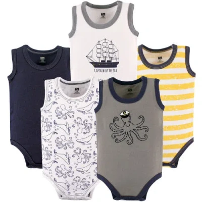 Hudson Baby Soft Cotton Sleeveless Bodysuits In Multi