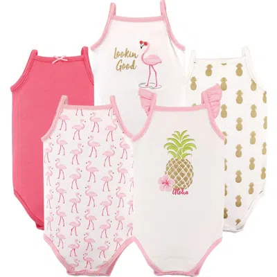 Hudson Baby Soft Cotton Sleeveless Infant Bodysuits In Multi