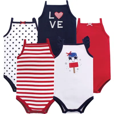 Hudson Baby Soft Cotton Sleeveless Infant Bodysuits In Multi