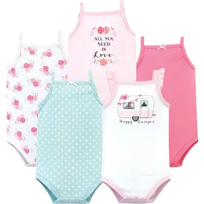 Hudson Baby Soft Cotton Sleeveless Infant Bodysuits In Multi