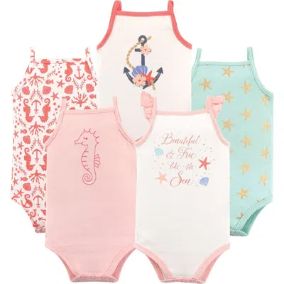 Hudson Baby Soft Cotton Sleeveless Infant Bodysuits In Multi