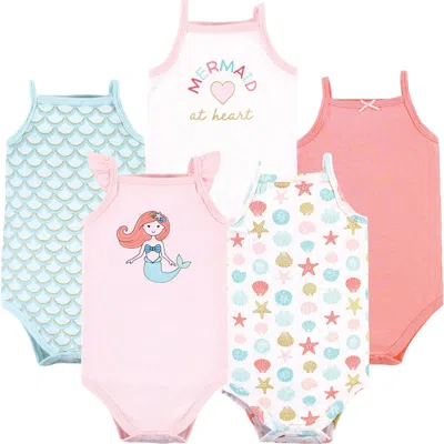Hudson Baby Soft Cotton Sleeveless Infant Bodysuits In Multi