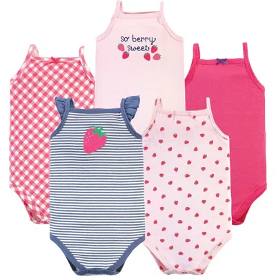 Hudson Baby Soft Cotton Sleeveless Infant Bodysuits In Multi