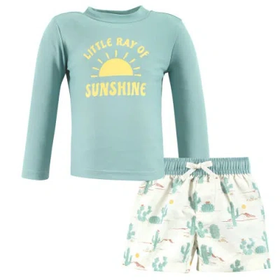 Hudson Baby Kids'  Swim Rashguards In Blue