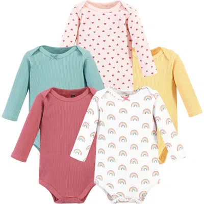 Hudson Baby Thermal Long Sleeve Bodysuits In Multi
