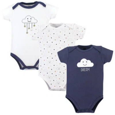 Hudson Baby Triple Pack Of Essential Cotton One-piece Rompers In Multi