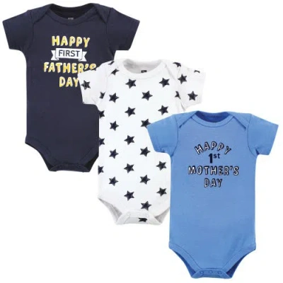 Hudson Baby Triple Pack Of Essential Cotton One-piece Rompers In Multi