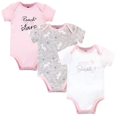 Hudson Baby Triple Pack Of Soft Cotton Bodysuits In Gray