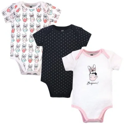Hudson Baby Triple Pack Of Soft Cotton Bodysuits In Black