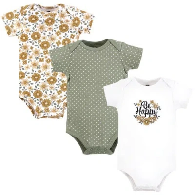 Hudson Baby Triple Pack Of Soft Cotton Bodysuits In Multi