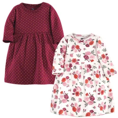 Hudson Baby Twin Pack Long-sleeve Dress Bundle In Multi