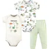 Hudson Baby Kids'  Two Bodysuits & Matching Pants Apparel Set In Green