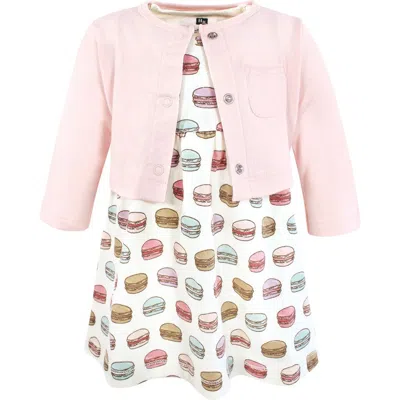 Hudson Baby Two-piece Cotton Dress And Knit Cardigan Set In Multi