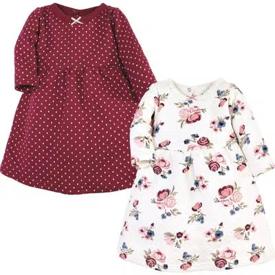 Hudson Baby Kids'  Two-piece Set Of Long-sleeve Dresses In Burgundy
