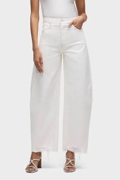Hudson Bailey Relaxed Low Rise Barrel Jeans In White