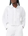 Hudson Jeans Raglan Balloon Sleeve Button-down Top In White