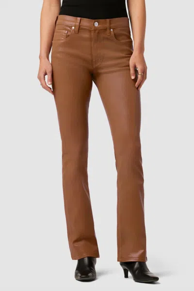 Hudson Barbara High Rise Baby Boot Jean In Coated Caramel Cafe