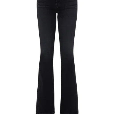 Hudson Barbara High Rise Bootcut Inseam Slit Jeans In Black