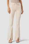 Hudson Barbara High-rise Bootcut Slit Hem Jean In Ecru Colorblock In Beige
