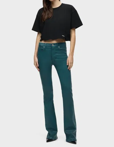 Hudson Barbara High Rise Coated Bootcut Denim Jeans In Deep Teal In Green