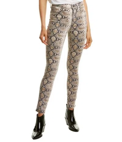Hudson Barbara Mid Rise Super Skinny Jeans In Snake Print