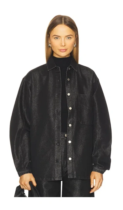 Hudson Barrel Shacket In Black