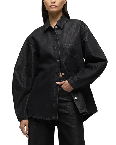 Hudson Barrel Sleeve Shacket In Black