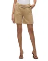 Hudson Belted Twill Long Shorts In Nude