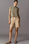 Hudson Belted Twill Long Shorts In Brown