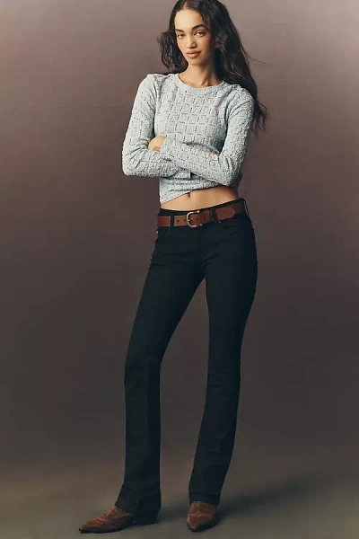 Hudson Beth Petite Mid-rise Baby Bootcut Jeans In Black