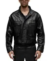 Hudson Jeans Python Embossed Leather Jacket In Black