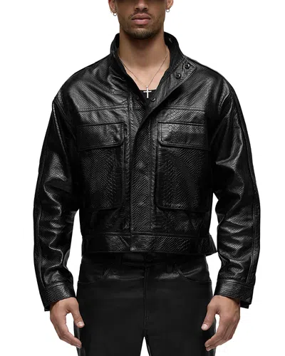 HUDSON BLACK PYTHON LEATHER JACKET