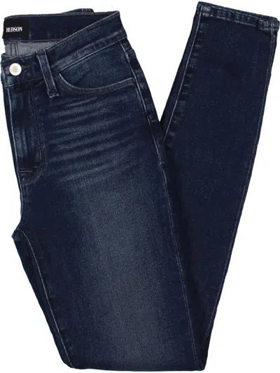 Hudson Blair Womens High-rise Whisker Wash Skinny Jeans In Blue
