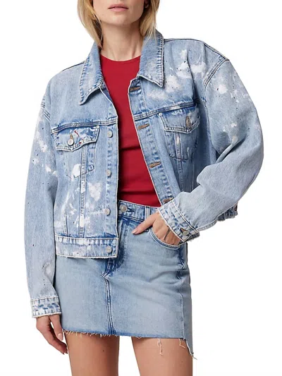 Hudson Brea Swing Trucker Jacket In Pigment Explosion In Blue